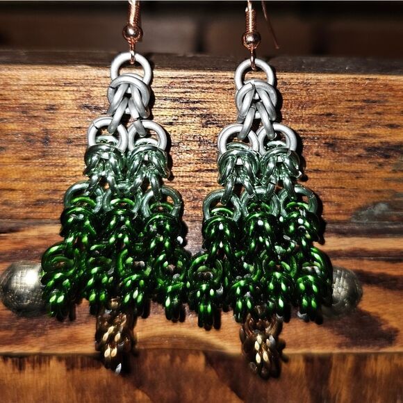Christmas Tree Earrings Lightweight (E13) - Picture 4 of 5